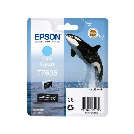 EPSON ENCRE T7605 ORQUE CYAN CLAIR /P600