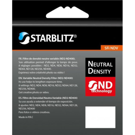 STARBLITZ FILTRE ND2-ND400 62MM STARBLITZ FILTRE ND2-ND400 62MM