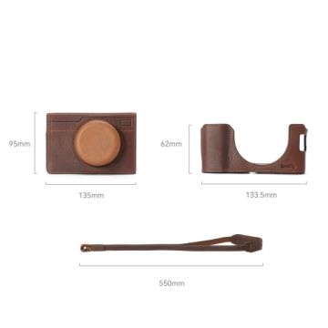 Étui En Cuir SMALLRIG Pour Fujifilm X Half – Demi-Étui Rétro Avec Poche Carte Et Bandoulière – Vert - 10