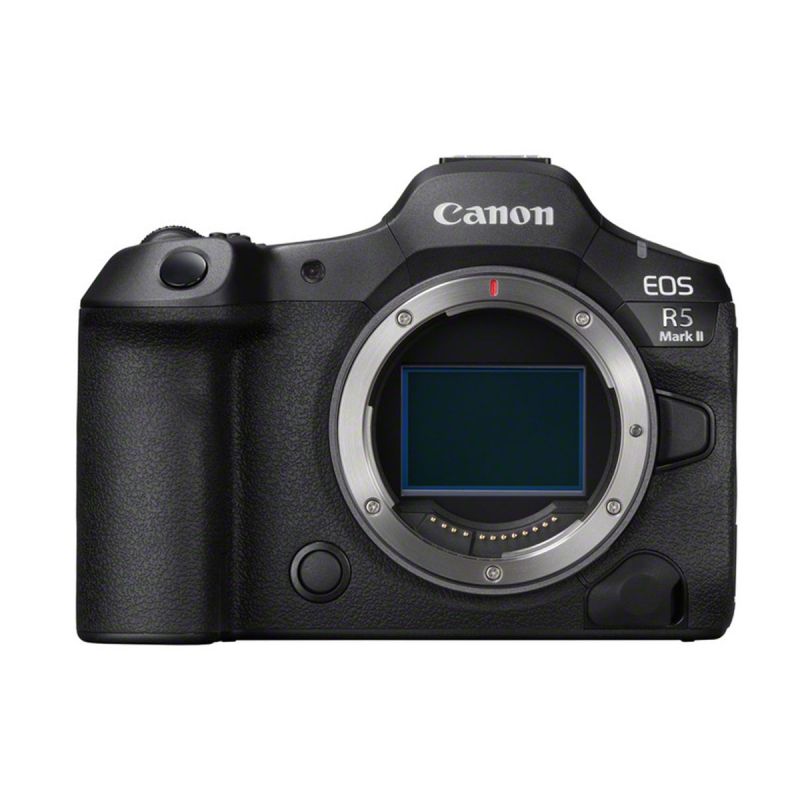 Canon EOS R5 Mark II vue de face – Appareil photo hybride professionnel plein format