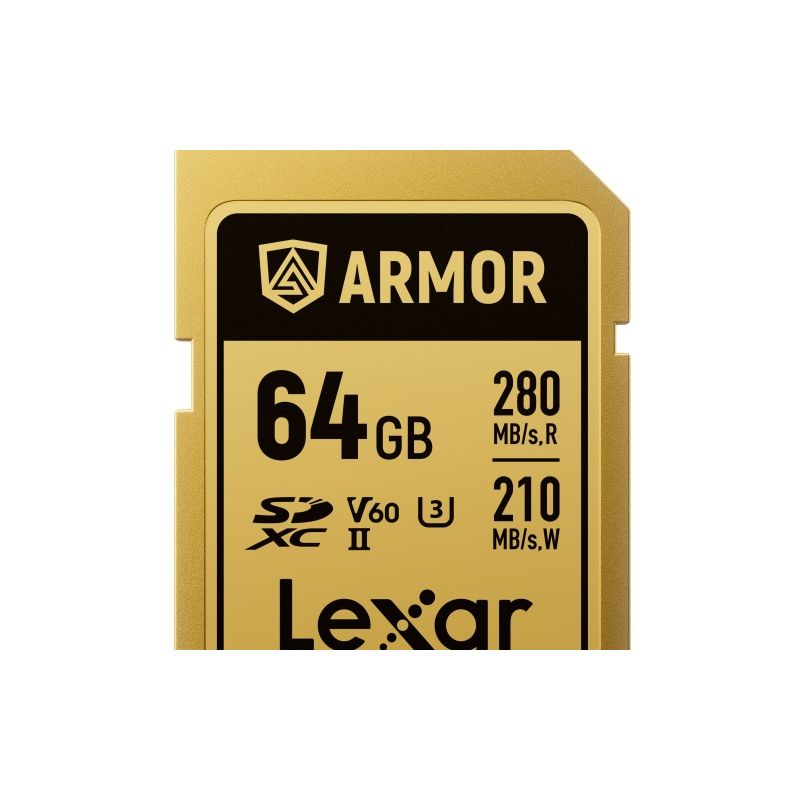 LEXAR SDXC PRO GOLD ARMOR 64GB V60 R280/W210