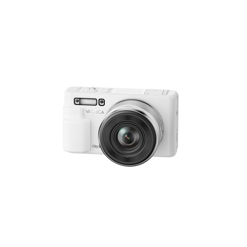 Yashica City 200 Blanc – Appareil photo numérique compact 5K avec zoom optique 10x et Wi-Fi
