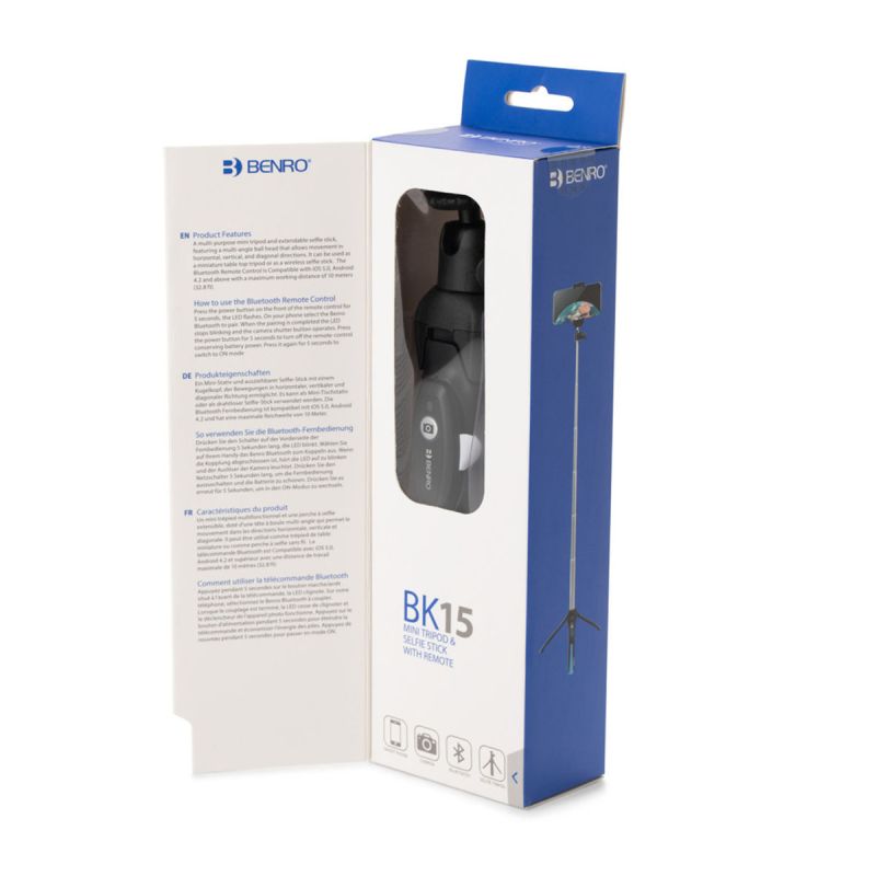 BENRO BK15 – Perche Selfie et Trépied de table avec télécommande Bluetooth