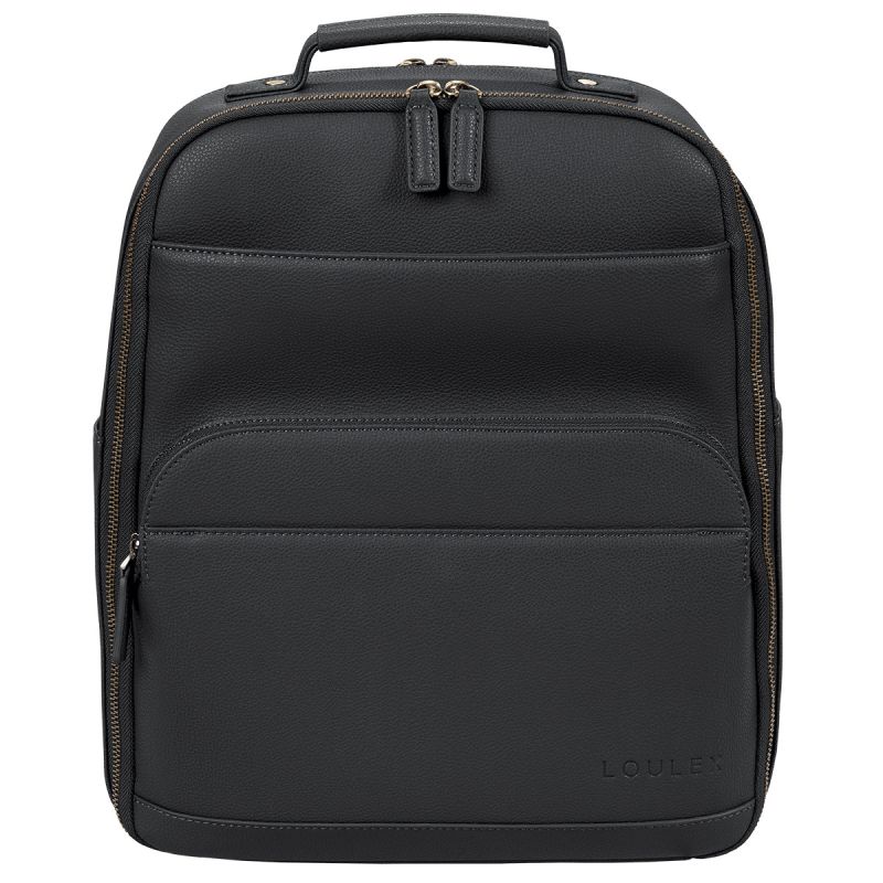 LOULEX Backpack 2.0 Black – Sac à dos photo cuir microfibre 16"