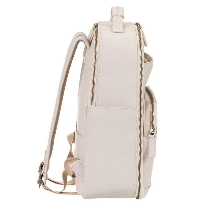 LOULEX Backpack 2.0 Beige – Sac à dos photo cuir microfibre 16"