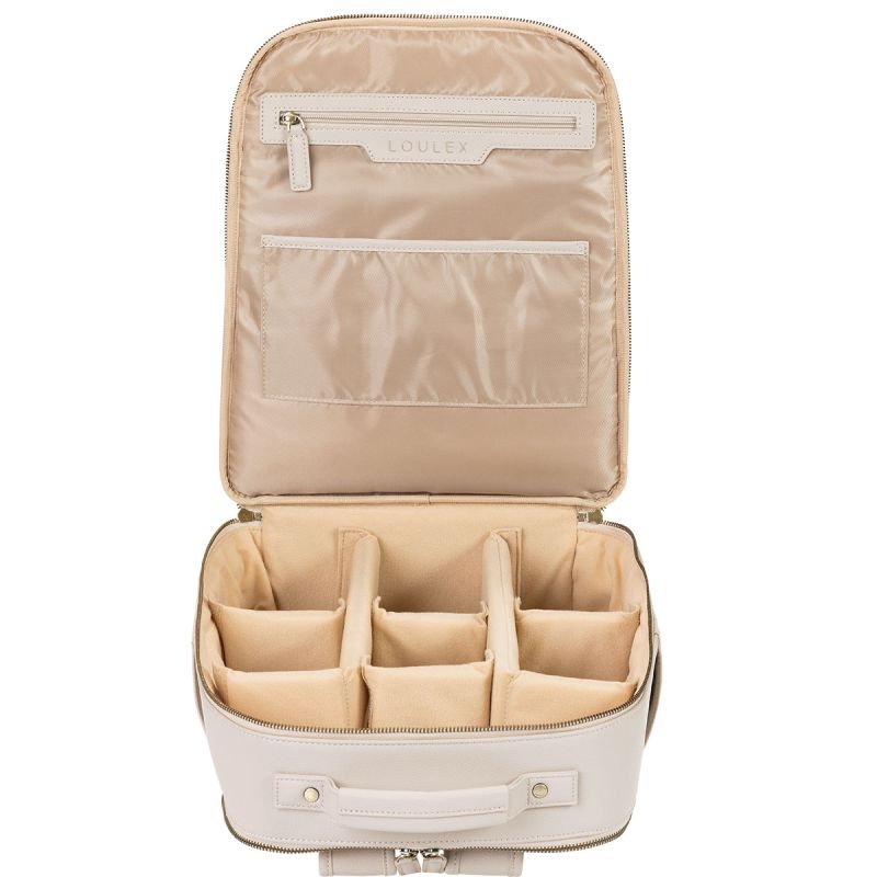 LOULEX Backpack 2.0 Beige – Sac à dos photo cuir microfibre 16"