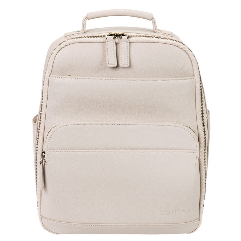 LOULEX Mini Bag Beige – Sac photo compact cuir microfibre 13"