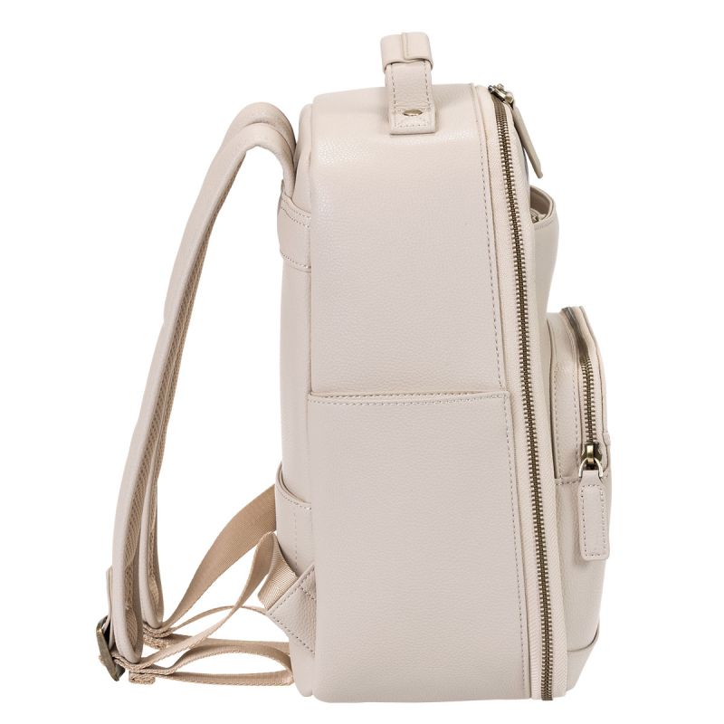 LOULEX Mini Bag Beige – Sac photo compact cuir microfibre 13"