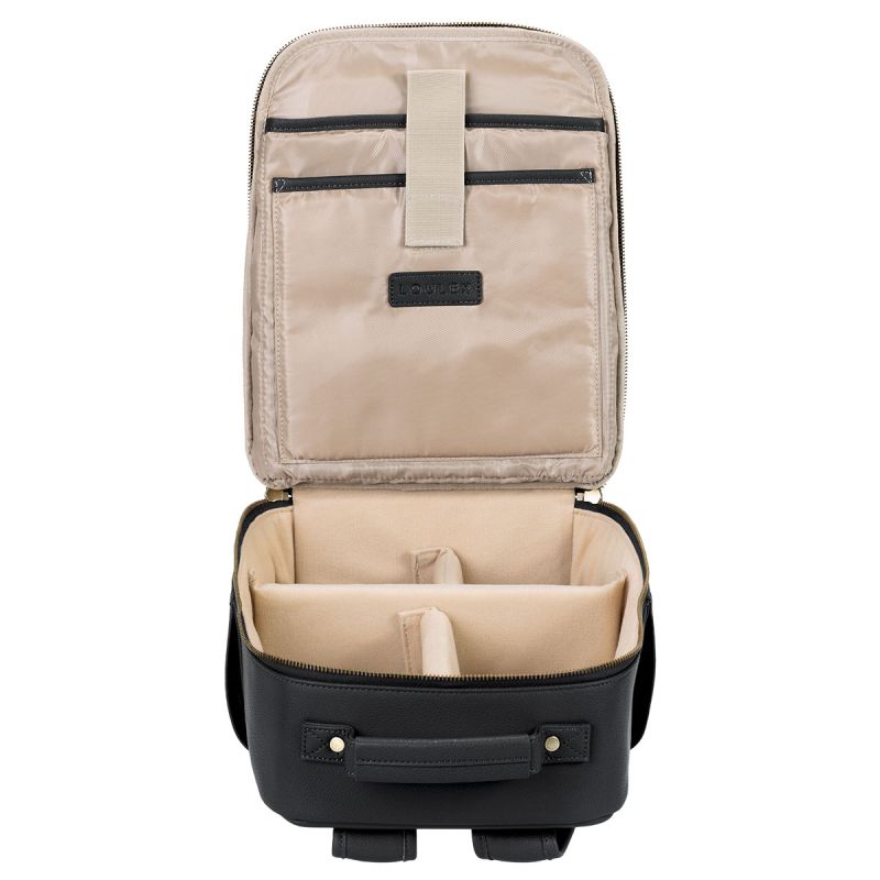 LOULEX Mini Bag Black – Sac photo compact cuir microfibre 13"