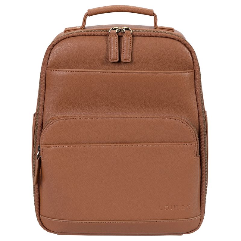 LOULEX Mini Bag Brown – Sac photo compact cuir microfibre 13"