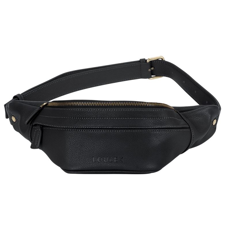 LOULEX Mini Fanny Pack Black – Sacoche photo compacte cuir microfibre