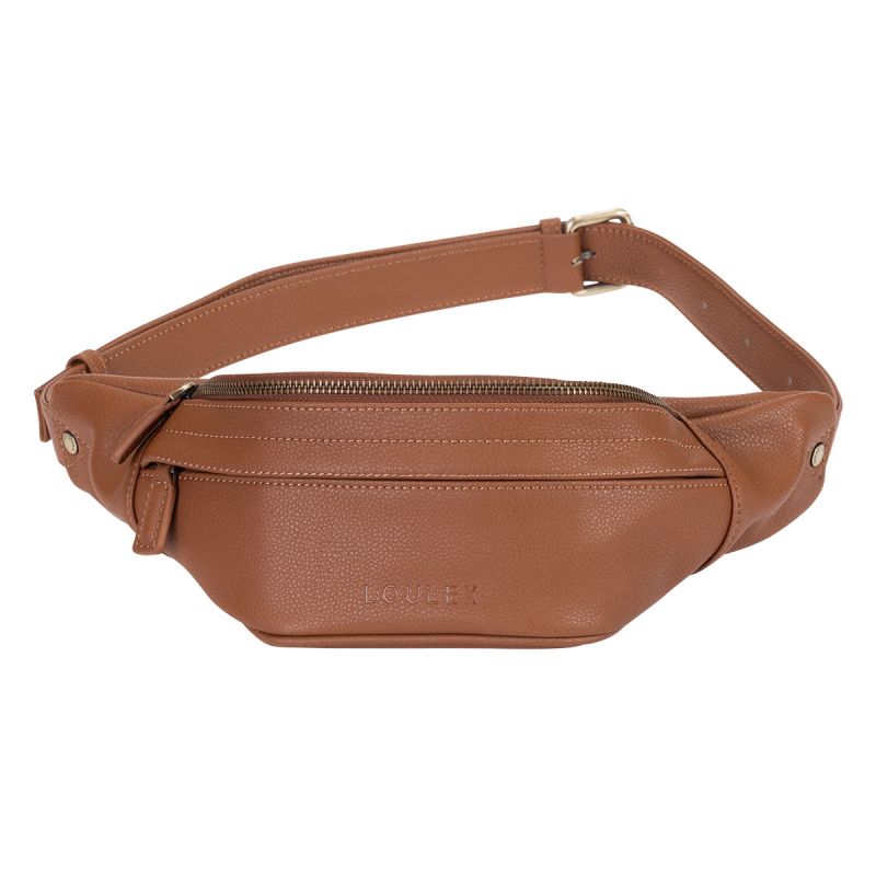LOULEX Mini Fanny Pack Brown – Sacoche photo compacte cuir microfibre