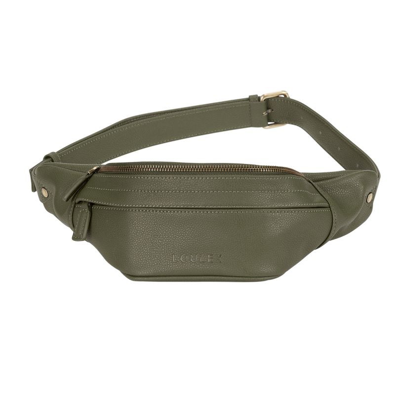 LOULEX Mini Fanny Pack Olive – Sacoche photo compacte cuir microfibre