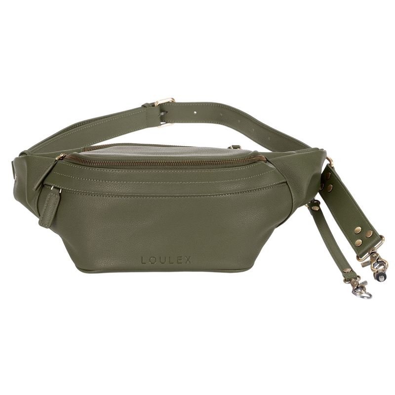 LOULEX Fanny Pack Olive – Sacoche photo ventrale cuir microfibre