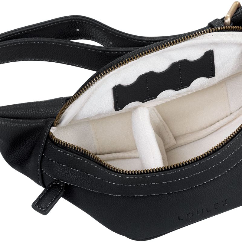 LOULEX Fanny Pack Black – Sacoche photo ventrale cuir microfibre