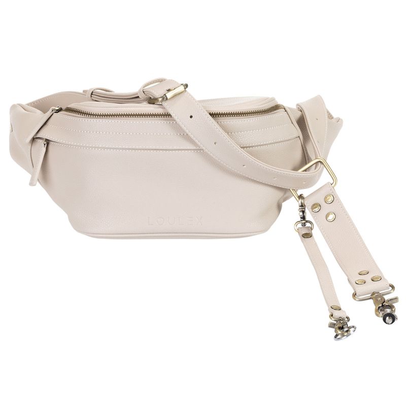 LOULEX Fanny Pack Beige – Sacoche photo ventrale cuir microfibre