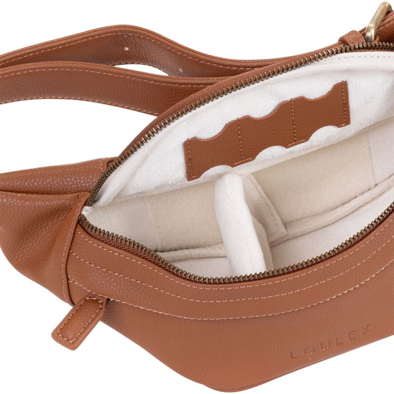 LOULEX Fanny Pack Brown – Sacoche photo ventrale cuir microfibre