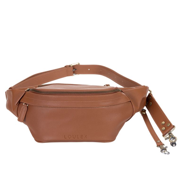 LOULEX Fanny Pack Brown – Sacoche photo ventrale cuir microfibre