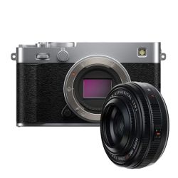 FUJIFILM X-E5 Silver + XF 27mm F2.8 R WR – Hybride APS-C 40,2 Mpx