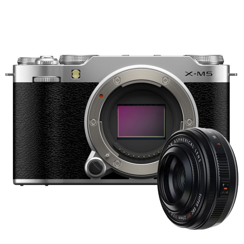 FUJIFILM X-M5 Silver + XF 27mm F2.8 R WR – Hybride APS-C 26,1 Mpx