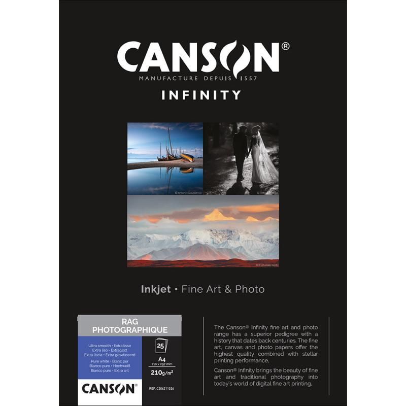 CANSON INFINITY RAG PHOTOGRAPHIQUE A3+ 210G
