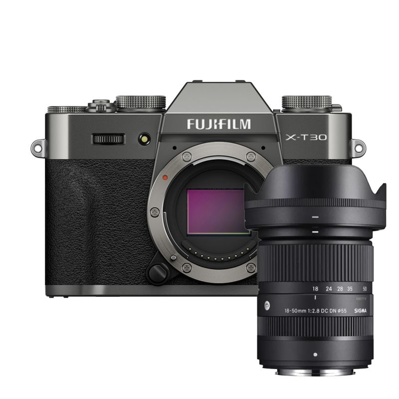 Fujifilm X-T30 III Anthracite + Sigma 18-50mm F2.8 DC DN Contemporary – Kit Hybride APS-C Lumineux