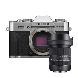 Fujifilm X-T30 III Argent + Sigma 18-50mm F2.8 DC DN Contemporary – Kit Hybride APS-C Lumineux
