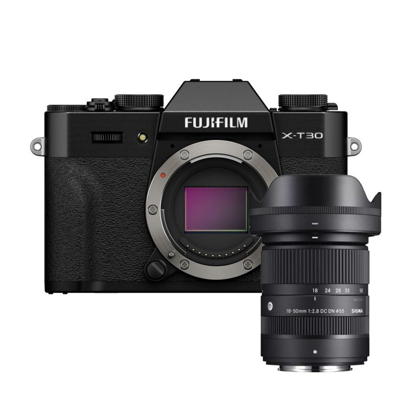 Fujifilm X-T30 III Noir + Sigma 18-50mm F2.8 DC DN Contemporary – Kit Hybride APS-C Lumineux