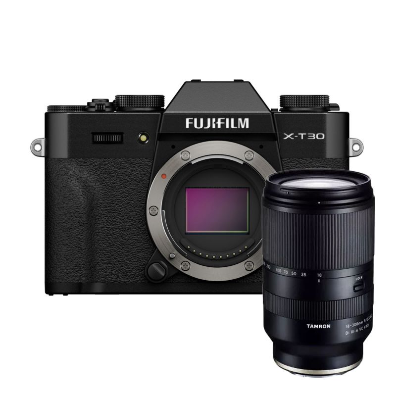 Fujifilm X-T30 III Noir + Tamron 18-300mm F3.5-6.3 Di III-A VC VXD – Kit Hybride APS-C Tout-en-un