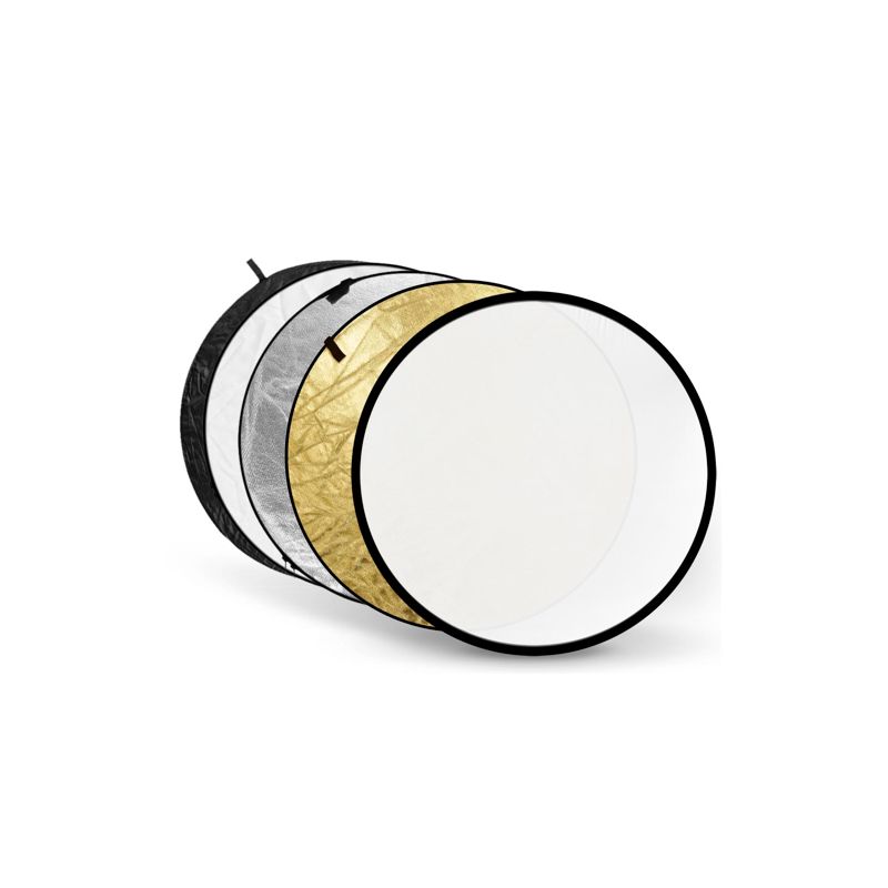 Godox Reflecteur 5-en-1 rond 110cm – Or, Argent, Blanc, Noir, Diffuseur