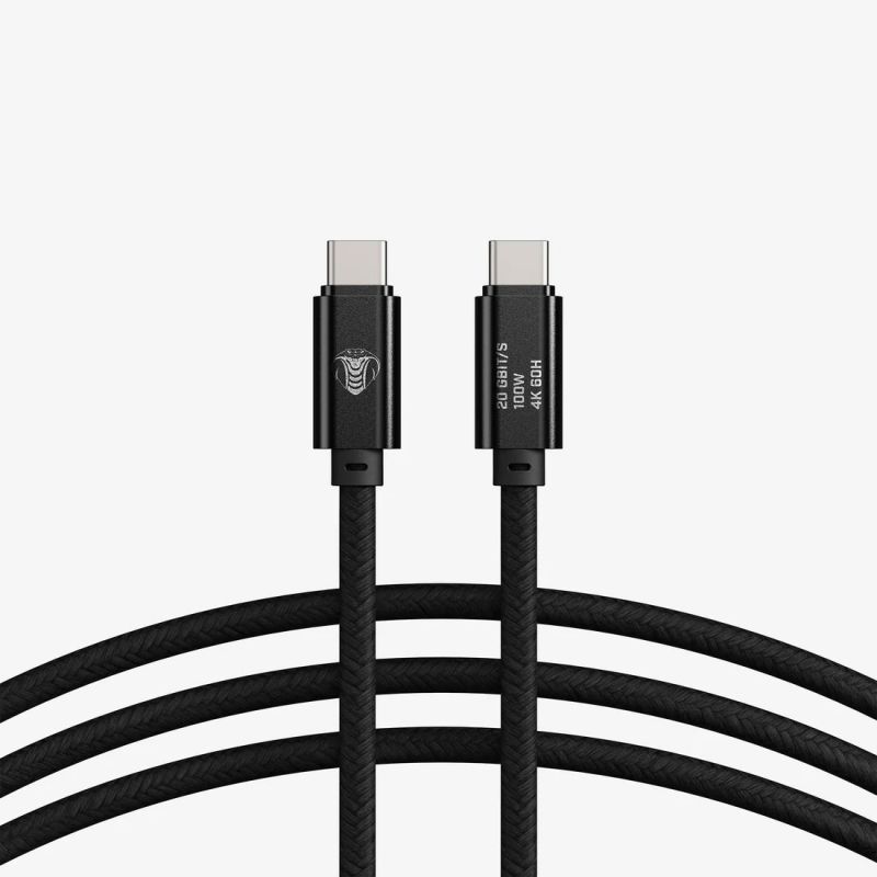 COBRA TETHER USB-C/USB-C 30CM NOIR 20GB/S