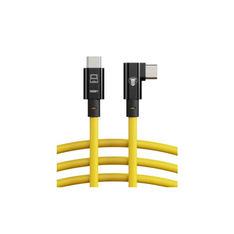 COBRA TETHER USB-C / USB-C 90° 10 m Jaune – 10 Gb/s