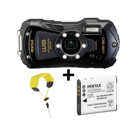 PENTAX WG-90 Noir Pack Dragonne + Batterie Supplémentaire