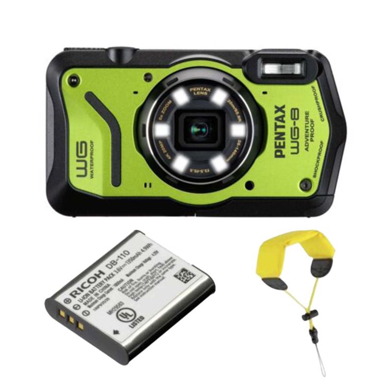 PENTAX WG-8 Vert Pack Dragonne + Batterie Supplémentaire