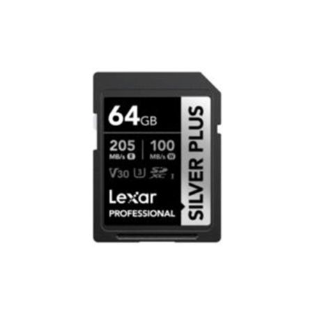 Lexar SD Silver Plus 64 Go V30 UHS-I Carte Mémoire SDXC