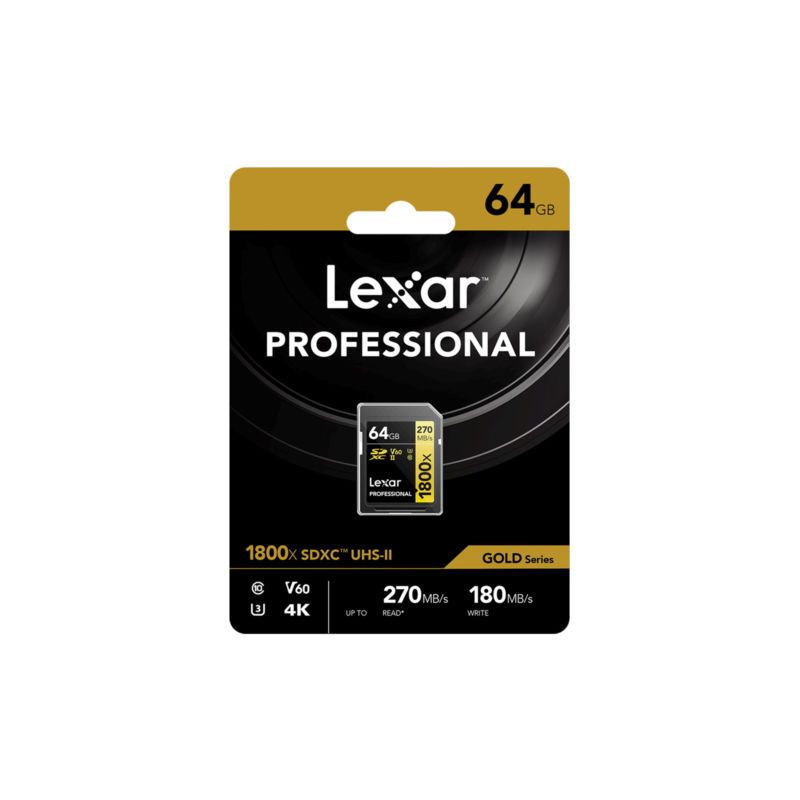 LEXAR CARTE SD Pro Gold UHS-II 1800x 64Go