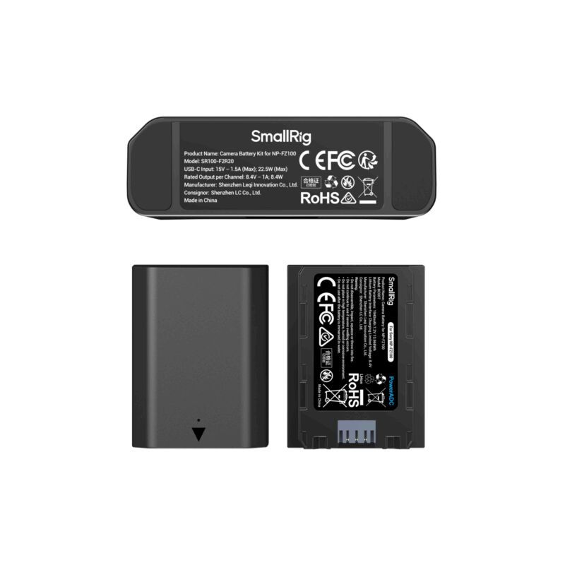 SmallRig 5483 Kit Chargeur Double + 2 Batteries NP-FZ100 Sony