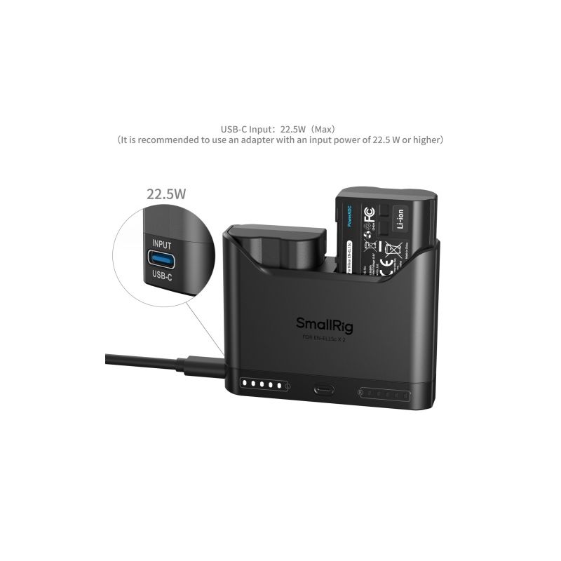 SMALLRIG 5486 Kit Chargeur + 2 Batteries EN-EL15c Nikon