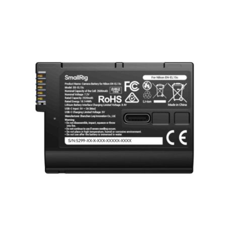 SMALLRIG 5298 BATTERIE USB-C NIKON EN-EL15C