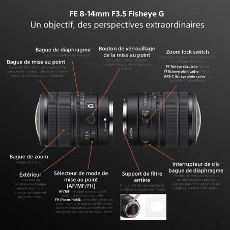 Sony FE 8-14mm F3.5 Fisheye G – Zoom Fisheye Plein Format