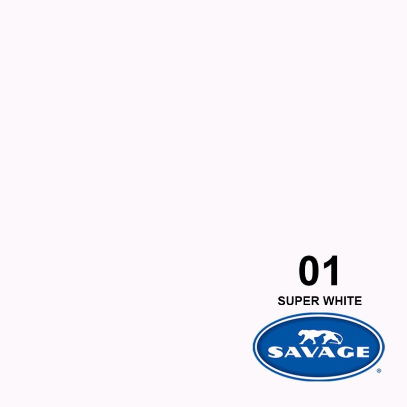 Savage Super White Fond Papier 2,72 x 11 m