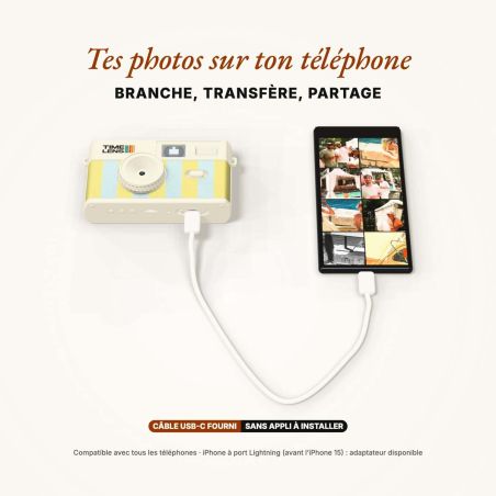 TimeLens Cream Sorbet Appareil Photo Vintage Sans Écran