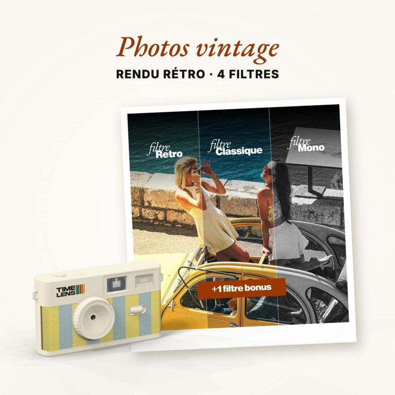 TimeLens Cream Sorbet Appareil Photo Vintage Sans Écran