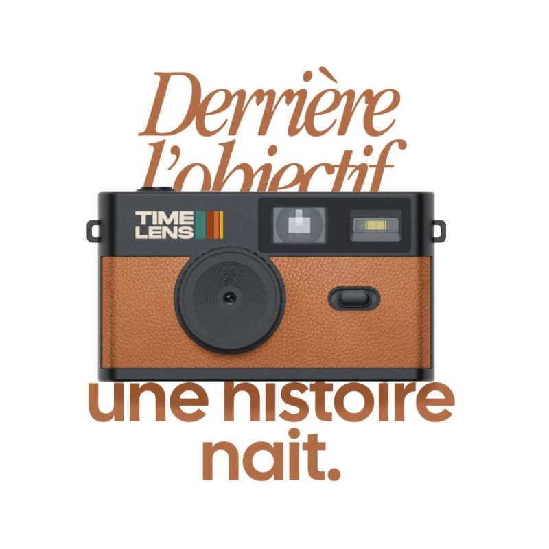TimeLens Maron TL01 Appareil Photo Numérique Vintage Sans Écran