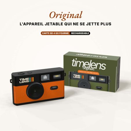 TimeLens Maron TL01 Appareil Photo Numérique Vintage Sans Écran