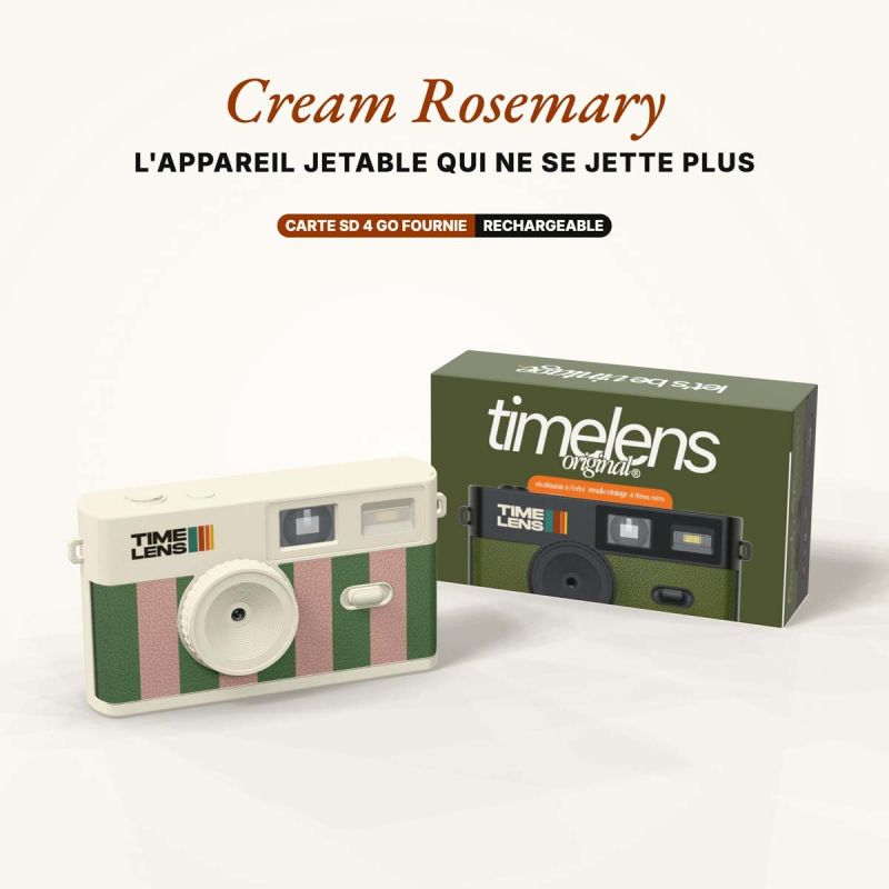TimeLens Cream Rosemary Appareil Photo Vintage Sans Écran