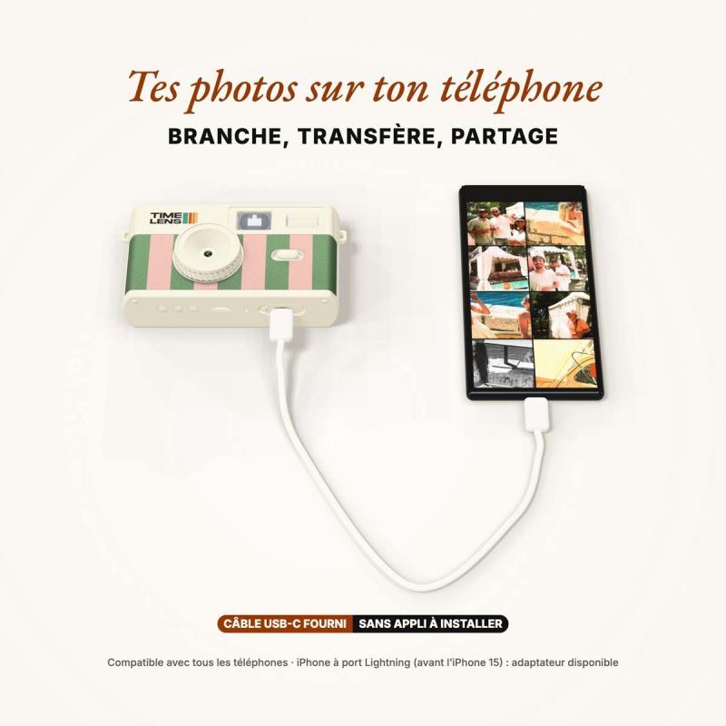 TimeLens Cream Rosemary Appareil Photo Vintage Sans Écran