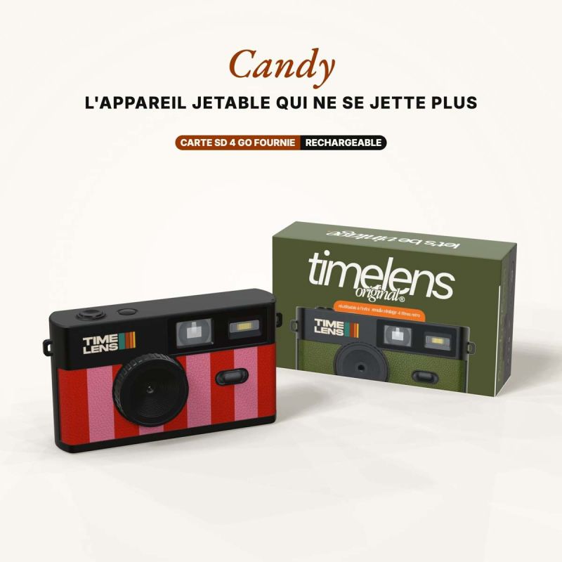 TimeLens Candy Appareil Photo Numérique Vintage Sans Écran