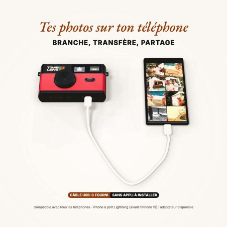 TimeLens Rouge Appareil Photo Numérique Vintage Sans Écran