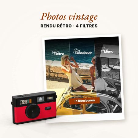 TimeLens Rouge Appareil Photo Numérique Vintage Sans Écran